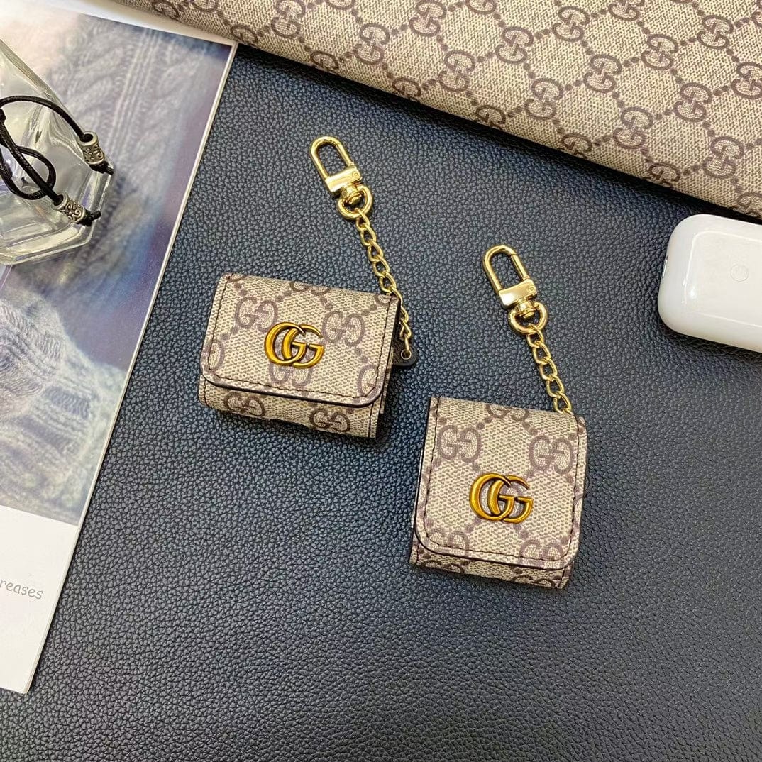 Tunde Store Gucci Monogram AirPods Covers with Keychain - Set of Four