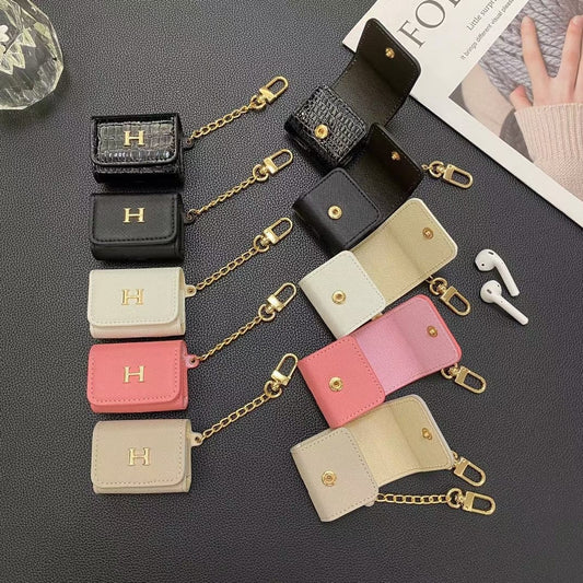 Tunde Store Hermès Inspired Airpod Cover with Gold Chain